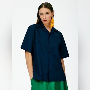 Tibi Eco Poplin Camp Shirt